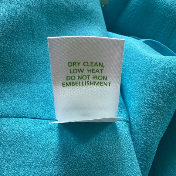 Lilly Pulitzer Aqua Blue Metallic Dot Silk Dress - Picture 12 of 12